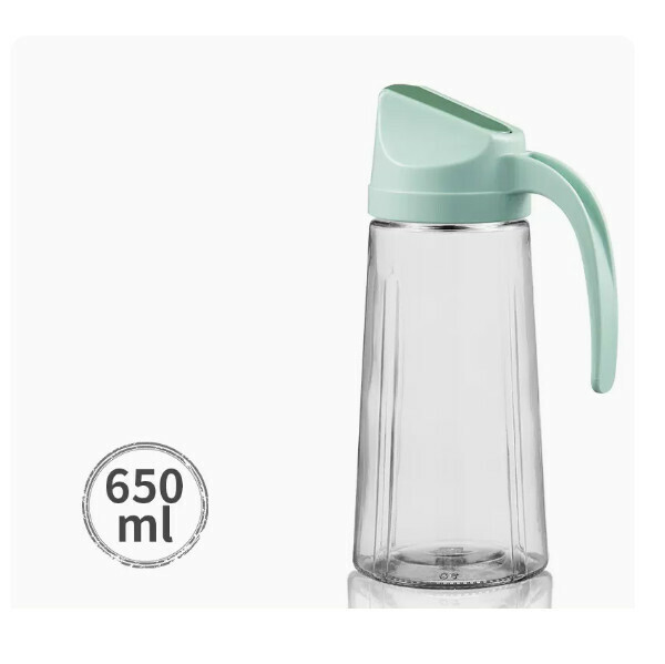 熱推玻璃油壺廚房家用自動開合大容量防漏醬油醋瓶(【綠色】650ml)