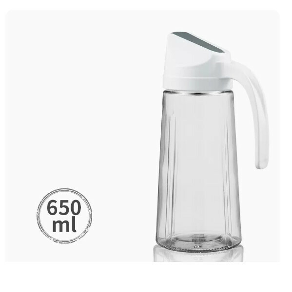 熱推玻璃油壺廚房家用自動開合大容量防漏醬油醋瓶(【白色】650ml)