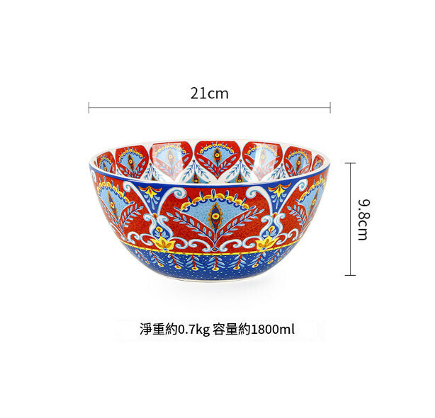 爆款陶瓷湯碗(紅色歡慶-8英寸湯碗)