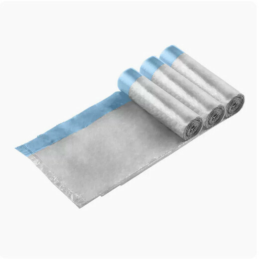 爆款手提式加厚垃圾袋（穿繩式45*50三連卷（銀灰色45枚））