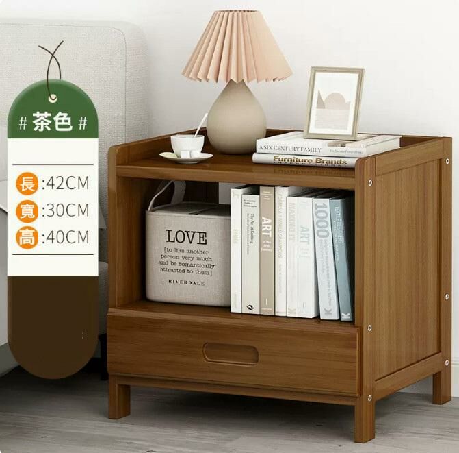 Popular bedside table (brown - single drawer 42cm long)