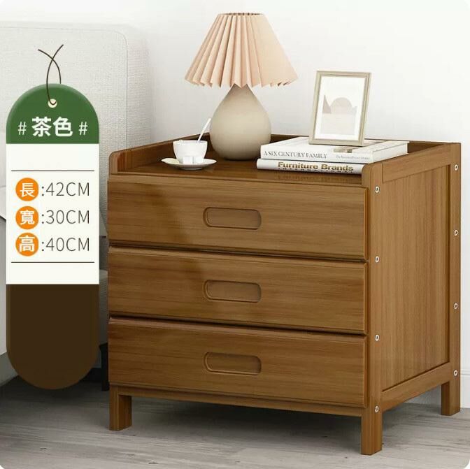 Popular bedside table (brown - three drawers, 42cm long)