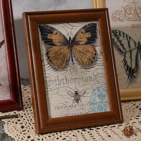 Hot selling retro photo frame table (walnut color, small 12 inches [inner frame 20.3*30.5 cm] hanging)