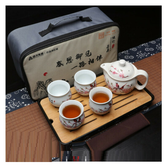 Hot selling double-layered teapot and tea set [5-head dry brewing tray + long travel bag]