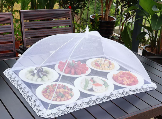 Popular dining table fly-proof folding vegetable cover (65cm*45cm [white] rectangular)