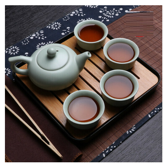 The popular Ru kiln Kung Fu tea set [5-head beauty pot + tea tray [safe packaging]