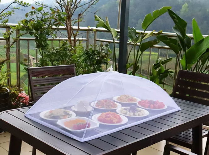 Popular transparent anti-fly mesh cover for dining table and food (size: 90cm*50cm)