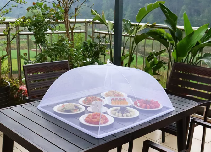 Popular transparent anti-fly mesh cover for dining table and food (size: 70cm*60cm)