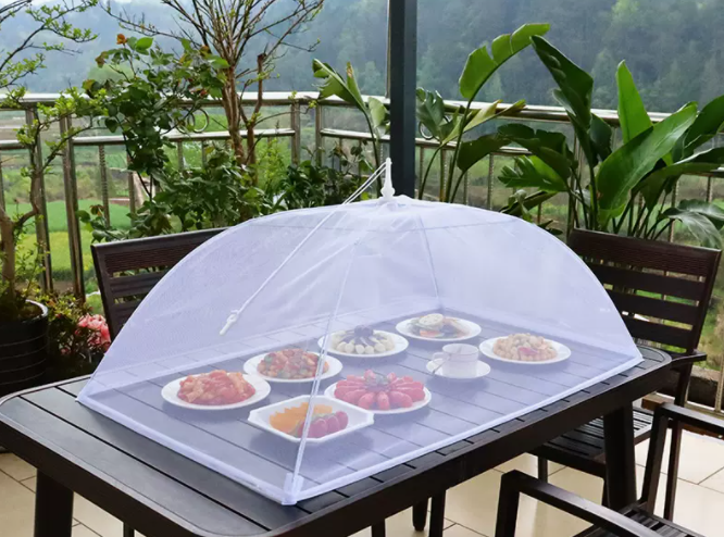 Popular transparent anti-fly mesh cover for dining table and food (size: 100cm*60cm)