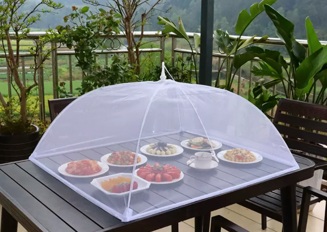 Popular transparent anti-fly mesh cover for dining table and food (size: 90cm*80cm)