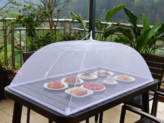 Popular transparent anti-fly mesh cover for dining table and food (size: 110cm*90cm)