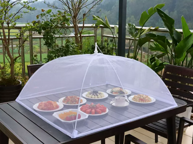 Popular transparent anti-fly mesh cover for dining table and food (size: 100cm*80cm)