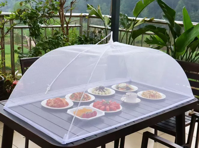Popular transparent anti-fly mesh cover for dining table and food (size: 120cm*70cm)