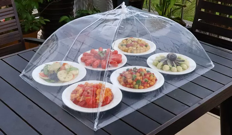 Popular plastic transparent dining table dust cover (size: 65cm*45cm rectangular)