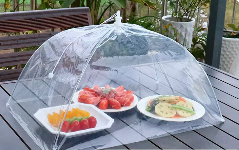 Popular plastic transparent dining table dust cover (size: 55cm*37cm rectangular)