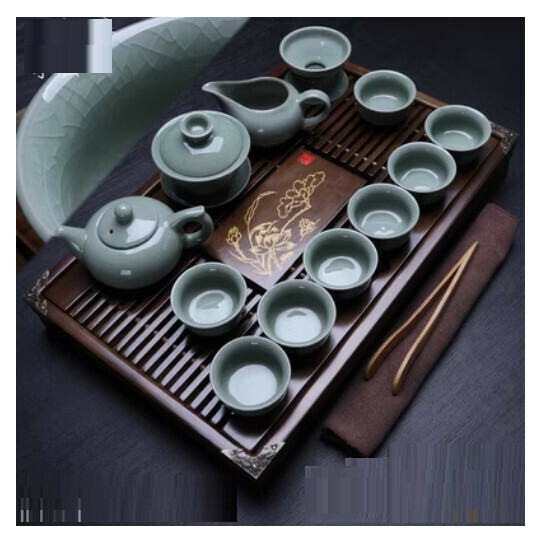 Thermal inferred water purple clay teapot tea set [A9 Ge Kiln 13 heads with tea tray]