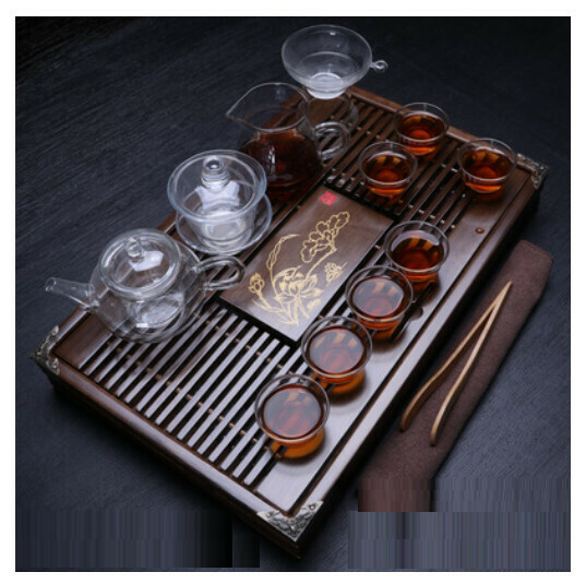 Thermal Inference Water Purple Clay Teapot Tea Set [A12 Glass 13 Headband Tea Tray]