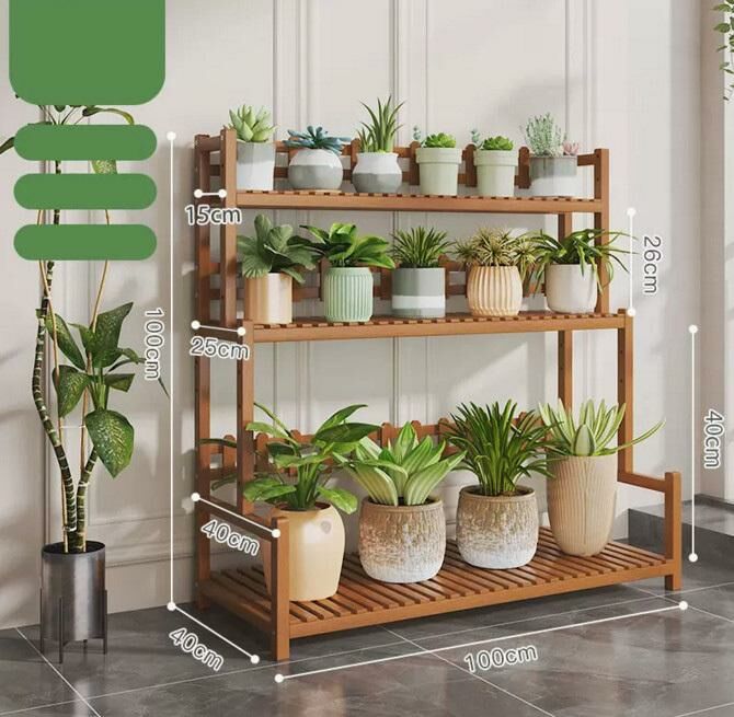 Hot push floor-standing flower stand (three layers 100 brown)
