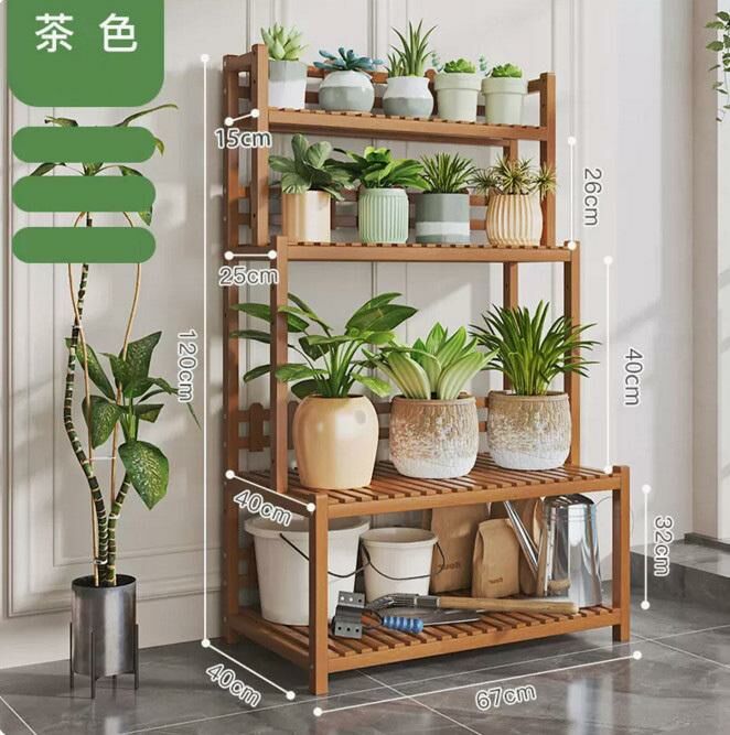 Hot push floor-standing flower stand (four layers 70 brown)