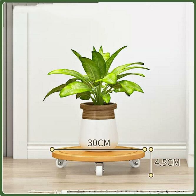 Hot Recommended Removable Plant Flower Tray Base Flower Stand (Tray with Wheels Original Color)