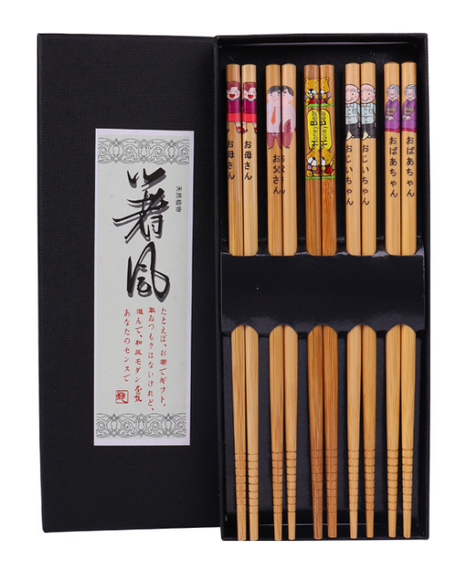 新款筷子禮盒裝（日式一家人竹筷）