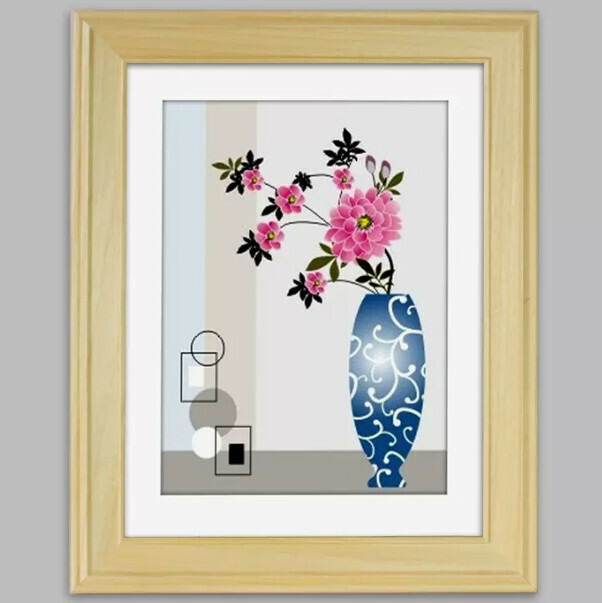 Hot selling Chinese painting frame (wood color 16 inches [30.5*40.6] CM wall hanging)