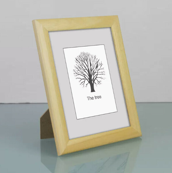 Hot selling solid wood photo frame table (raw wood color 16 inches [30.5*40.6]CM)