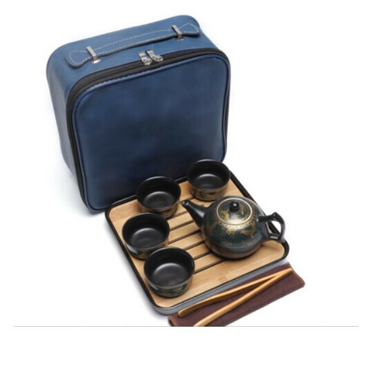 Hot Selling Ceramic Chinese Kung Fu Tea Set [E Teapot 5-Head Travel Package Plate [Pack + Plate]