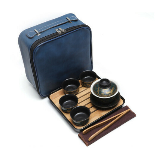 Hot Selling Ceramic Chinese Kung Fu Tea Set [F Covered Bowl 5 Heads Travel Pack Plate [Pack + Plate]
