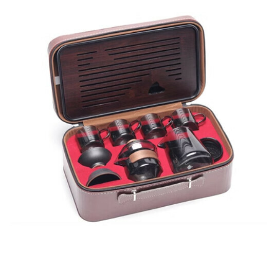 Hot selling high temperature resistant glass tea set [A5 light ink Xiangyun [ear cup 8-head package plate filter]