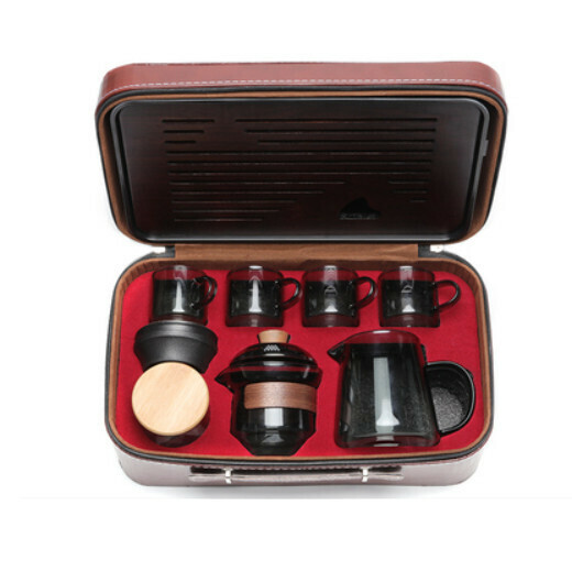 Hot selling high temperature resistant glass tea set [A7 light ink Xiangyun [ear cup 9-head bag plate filter]