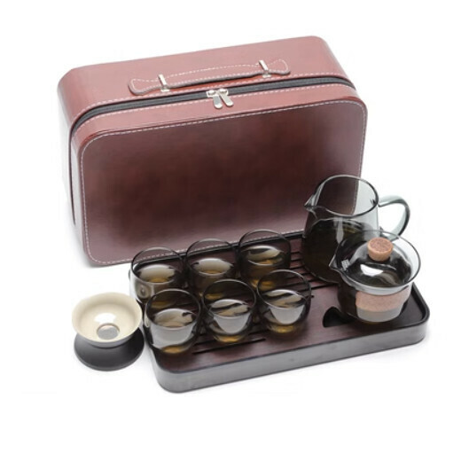 Hot selling high temperature resistant glass tea set [A6 light ink Xiangyun [round cup 8-head package plate filter]