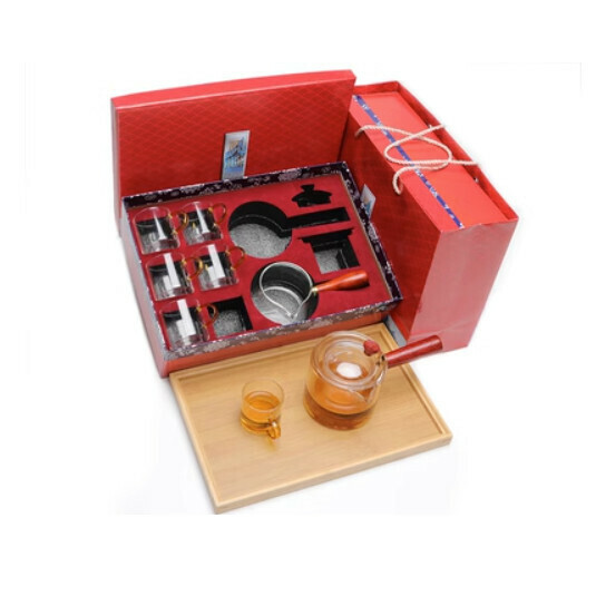 Hot selling high temperature resistant glass tea set [A9 fire kettle 6 cups tea sea gift box + tea serving]