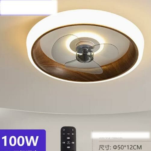 爆款現代吸頂電風扇吊燈（802-胡桃木色-100W+遙控）