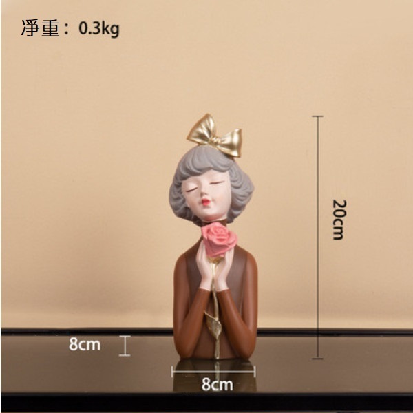 Popular bow girl ornaments (blooming bow girl flower heart - brown)