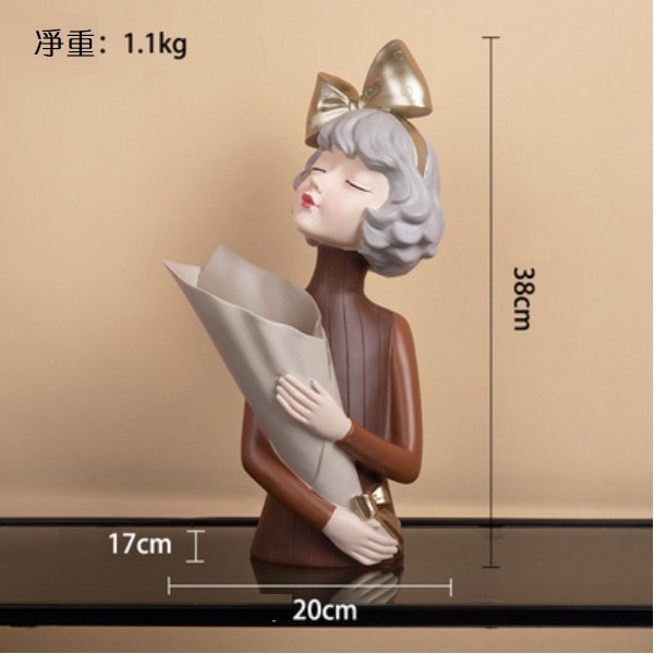 Popular bow girl ornaments (blooming bow girl bouquet - brown)