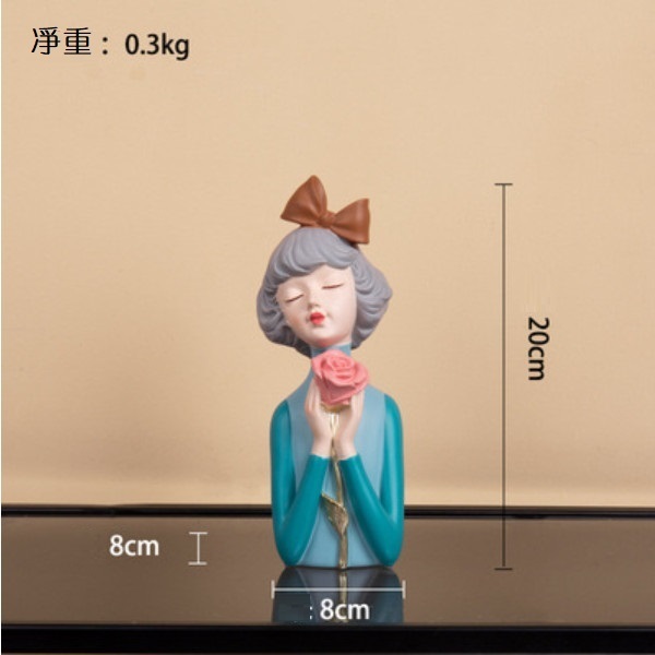 Popular bow girl ornaments (blooming bow girl flower heart - blue)