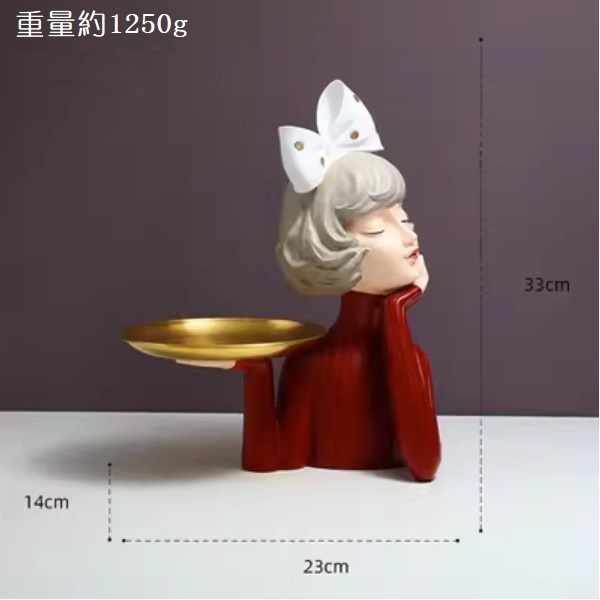 Popular bow girl ornaments (blooming bow girl tray - red)