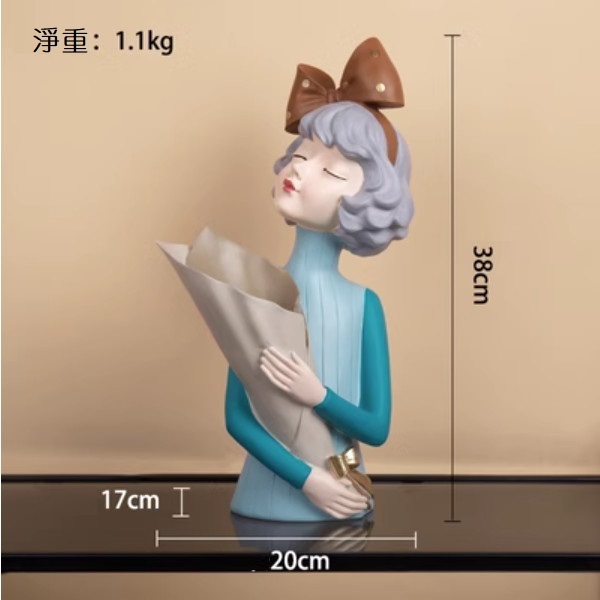 Popular bow girl ornaments (blooming bow girl bouquet - blue)