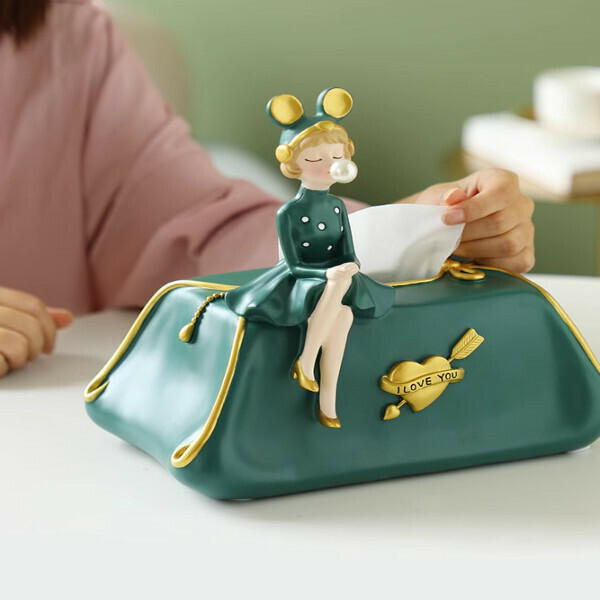 爆款泡泡女孩紙巾盒（綠色）