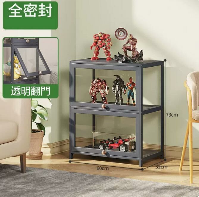 爆款手辦透明展示櫃（全透明 2層60cm長）