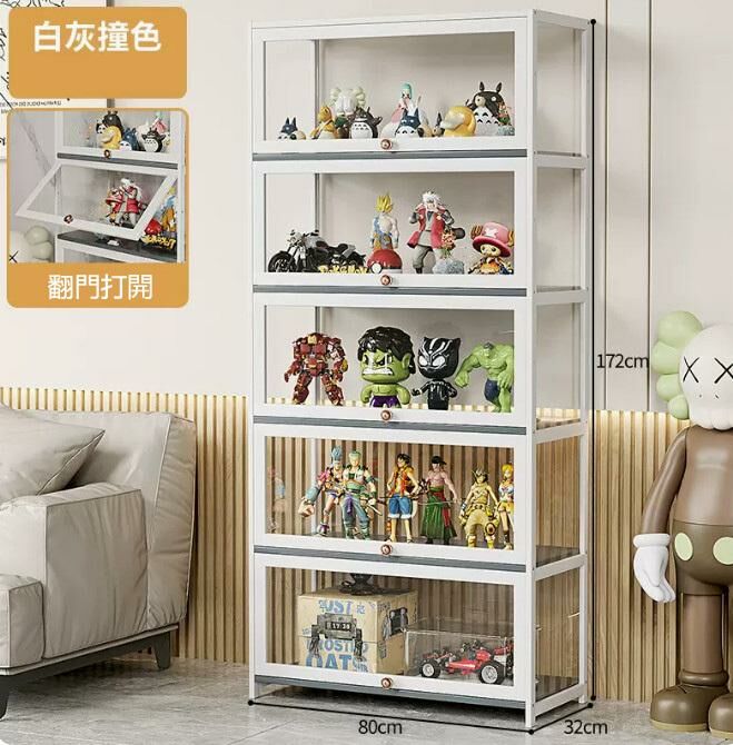 爆款手辦透明展示櫃（全透明 5層80cm長）