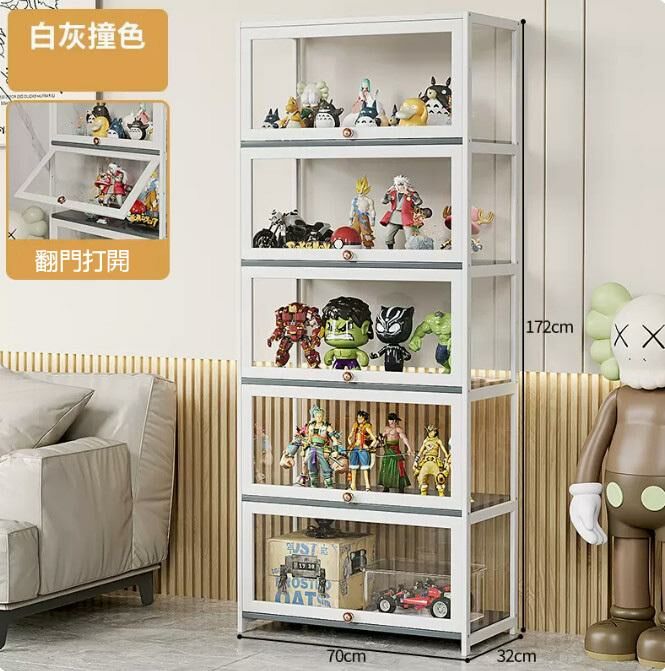 爆款手辦透明展示櫃（全透明 5層70cm長）