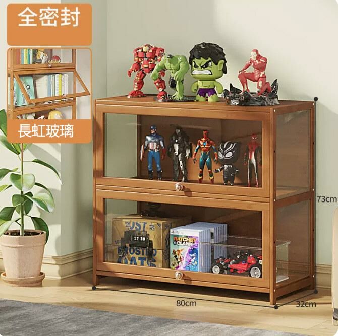 爆款手辦透明展示櫃（透明 2層80CM長）