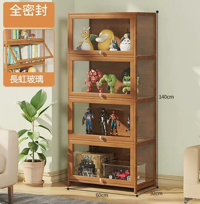 爆款手辦透明展示櫃（透明 4層60CM長）