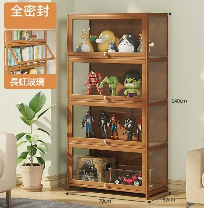 爆款手辦透明展示櫃（透明 4層70CM長）