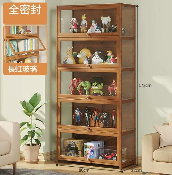 爆款手辦透明展示櫃（透明 5層80CM長）