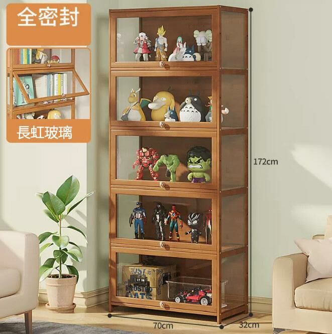 爆款手辦透明展示櫃（透明 5層70CM長）