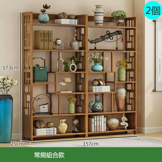 新款中式玄關隔斷博古架書架（組合款-6層160CM長 簡約款）