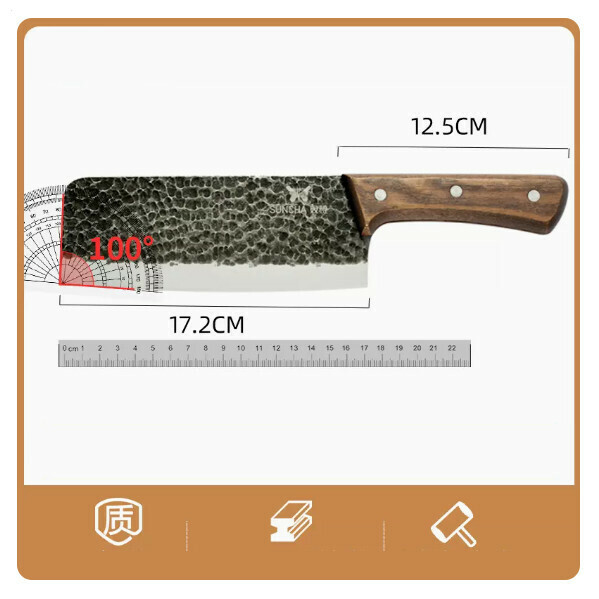 New kitchen knife household knife kitchen meat cleaver Santoku knife cutting board set (black)